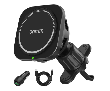 Ładowarka i akumulator UNITEK Ładowarka samochodowa 38W z uchwytem MagSafe P1403A